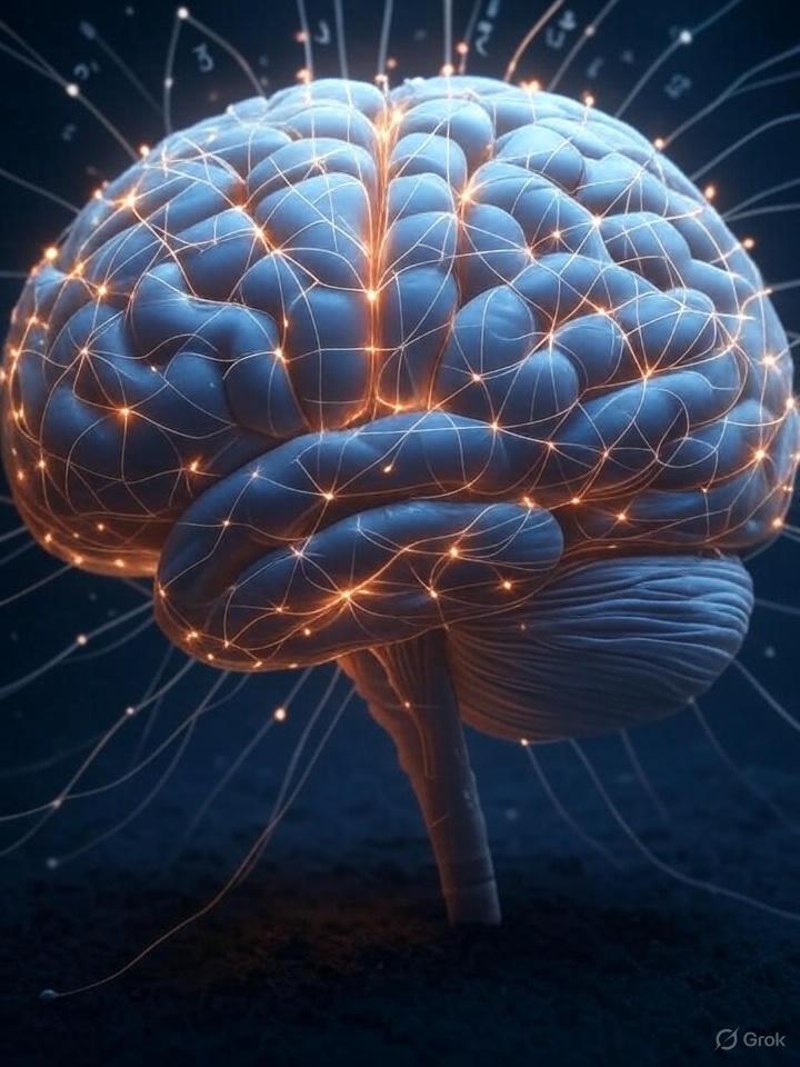 Brain with network connections representing collective intelligence